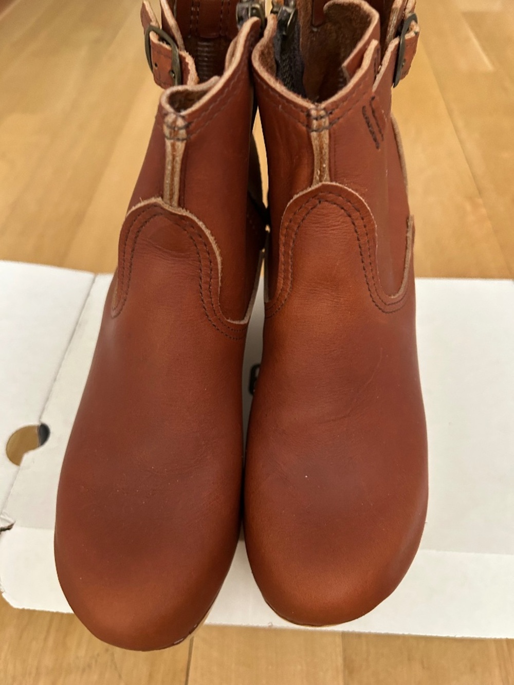 No. 6 Buckle Boots on Wedge Clog Base Brand new